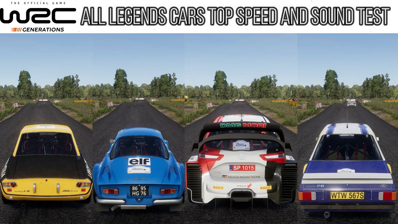 WRC GENERATIONS | ALL LEGEND CARS TOP SPEED AND SOUND TEST |