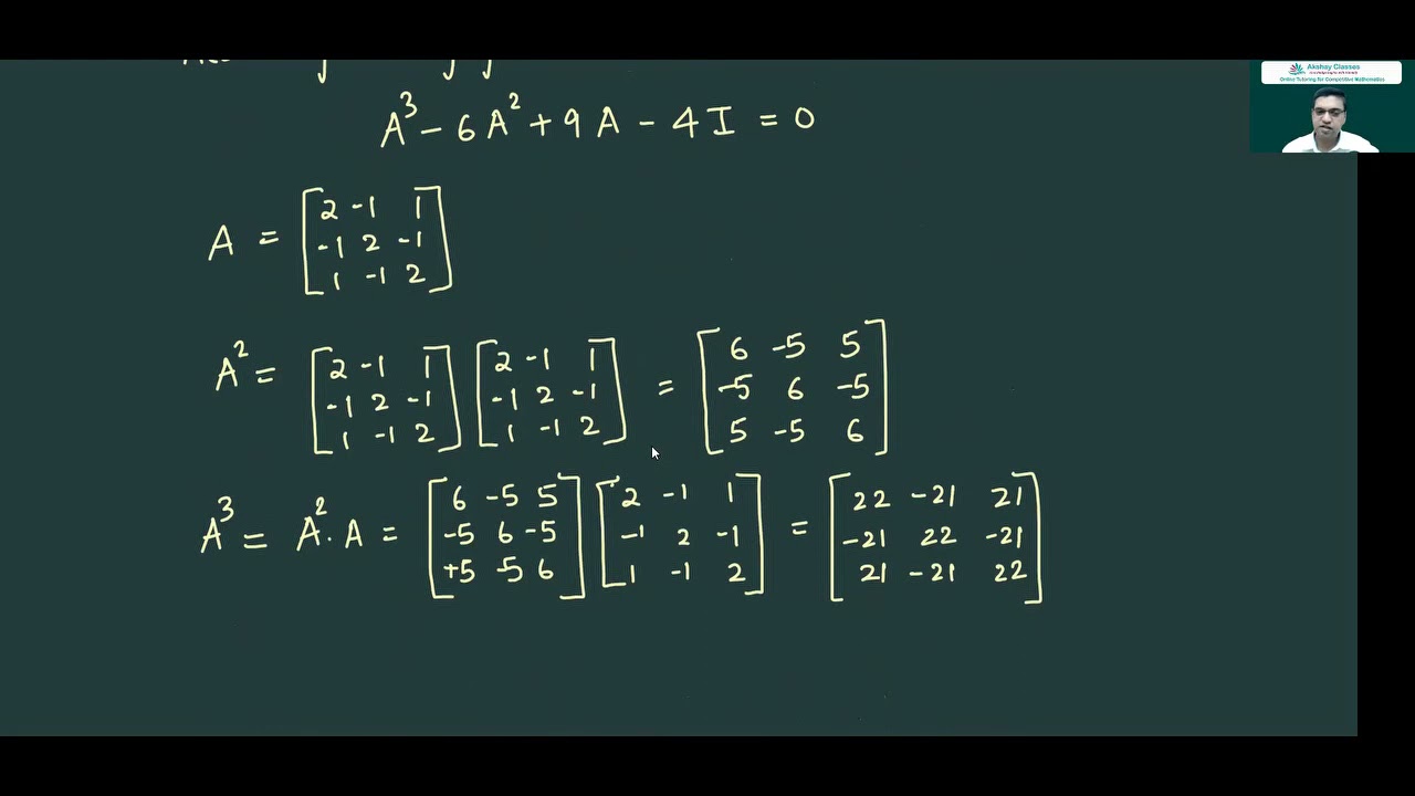 LINEAR ALGEBRA M 23 Cayley Hamilton Theorem and Diagonalization of Matrix