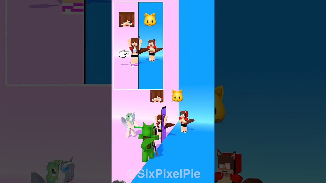 Camera PoV fox vs JJ sister🤯 #minecraft