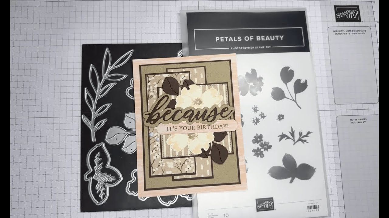 Урок по изготовлению поздравительной открытки Stampin&rsquo; Up! Petals Of Beauty #сделайсам #узорчатая...