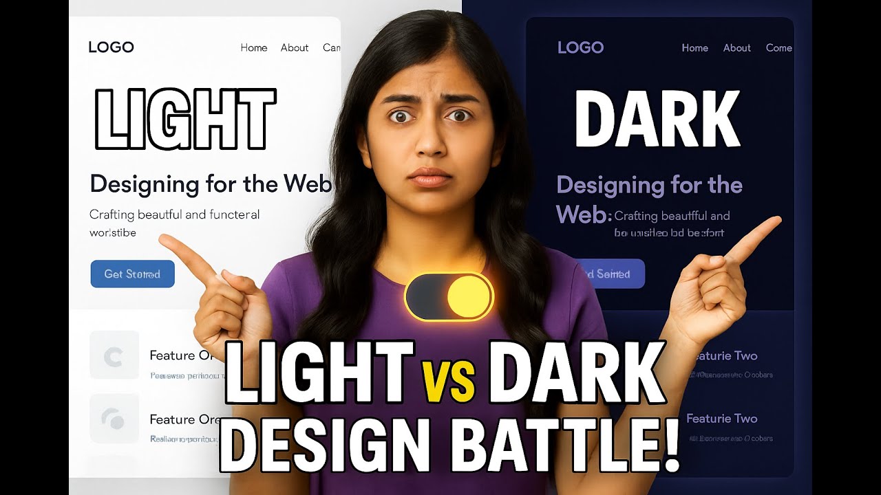 🤯 Website Landing Page Design: Dark vs. Light Theme 😱🫣