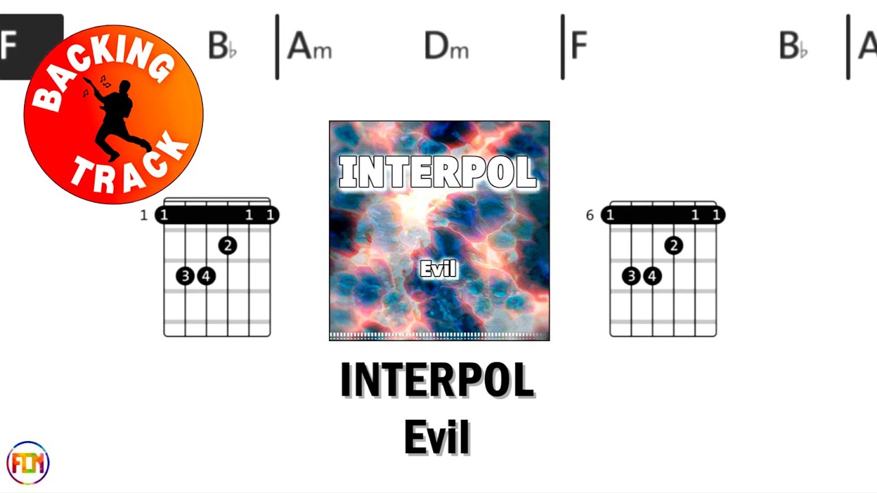 INTERPOL Evil • Backing Track | Scrolling Guitar Chords & Lyrics