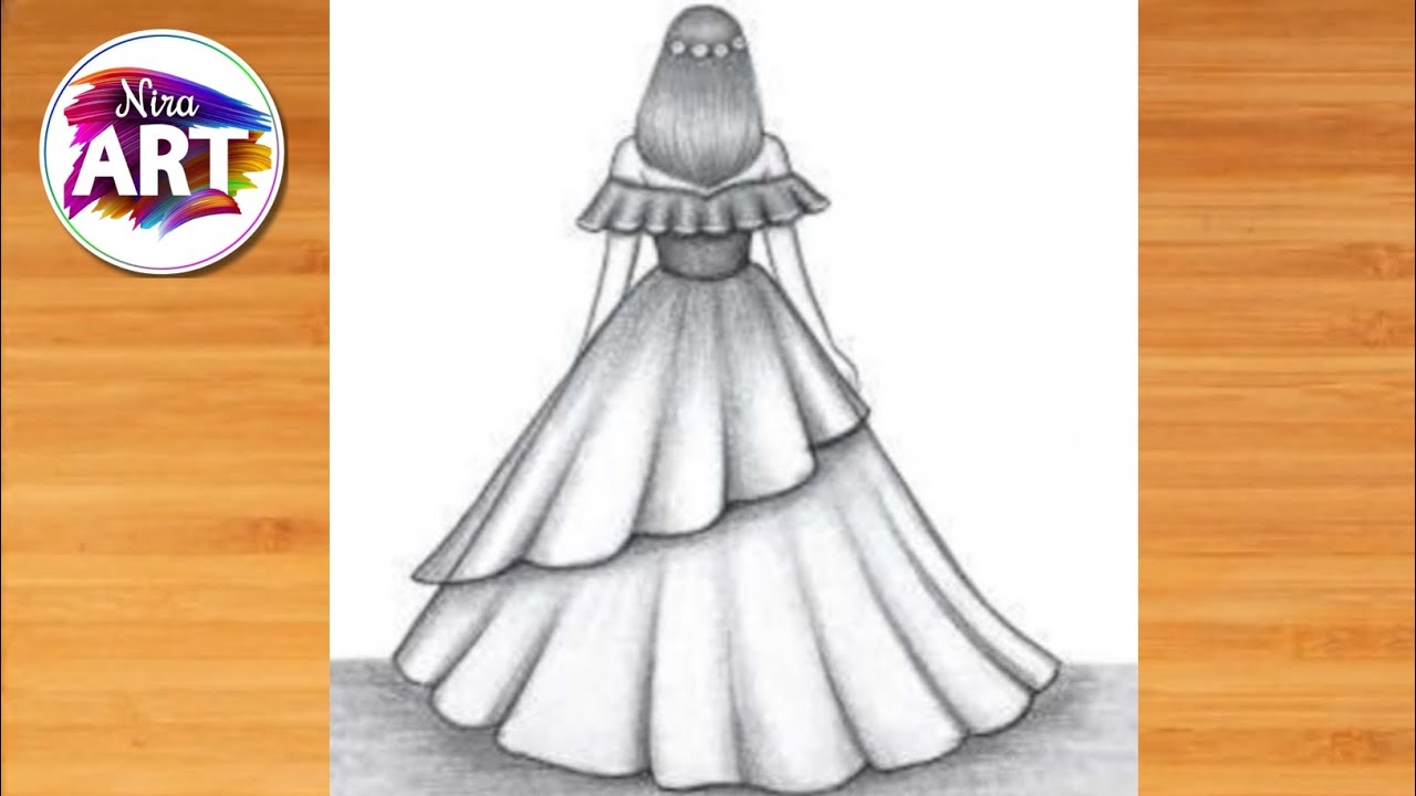 How to draw a girl Backsaid drawing -pencil Sketch//Easy drawing video for Beginners ।।