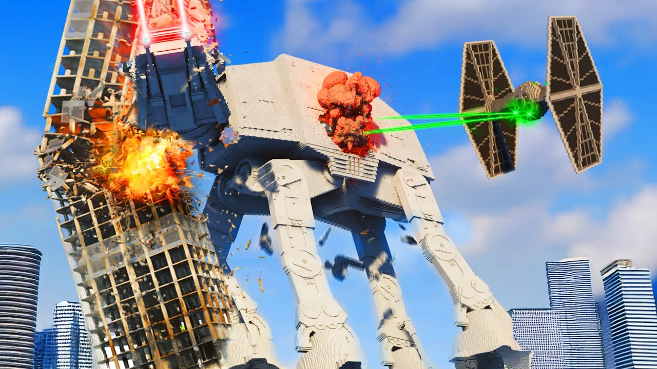 Realistic AT-AT Star Wars Destruction 😱 Teardown