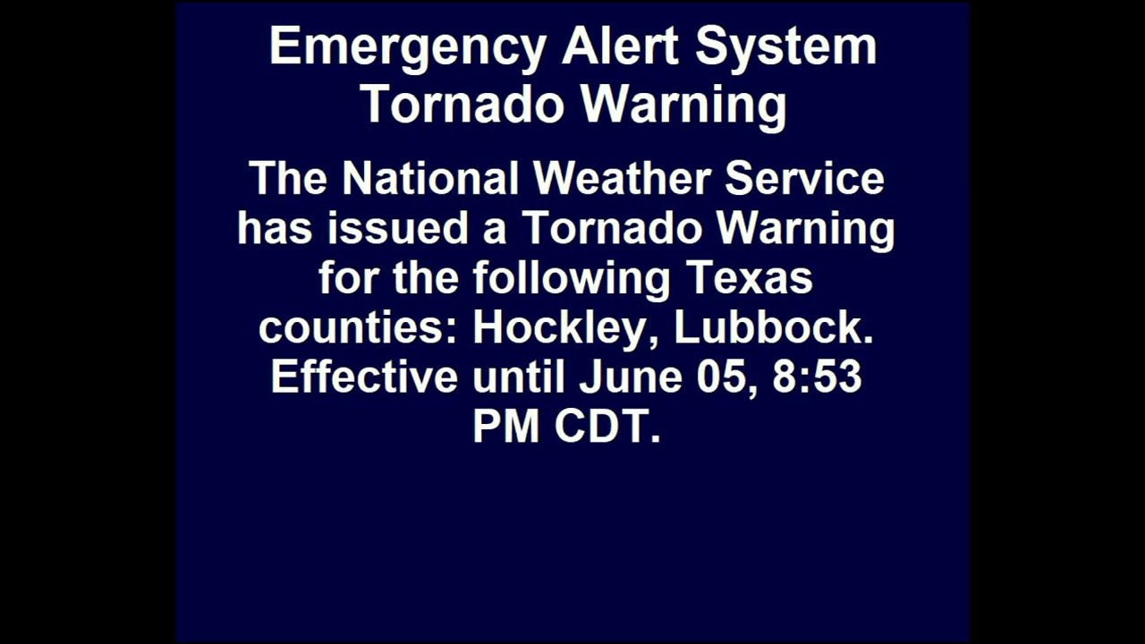 PDS Tornado Warning EAS in Lubbock, TX