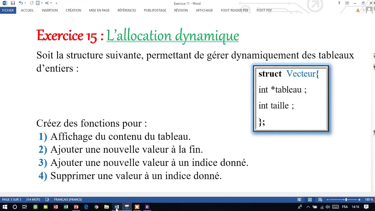 Exercice 15 sur l’allocation dynamique partie 1
