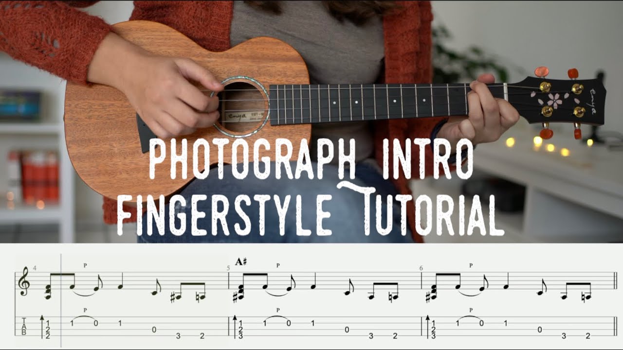 Fingerstyle Ukulele Tutorial - Photograph Intro - Ed Sheeran (with tabs on screen)