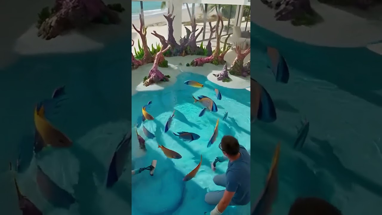 Ocean Aquarium Epoxy Floor Transformation | Luxury Living Room Resin Floor (Satisfying Timelapse)