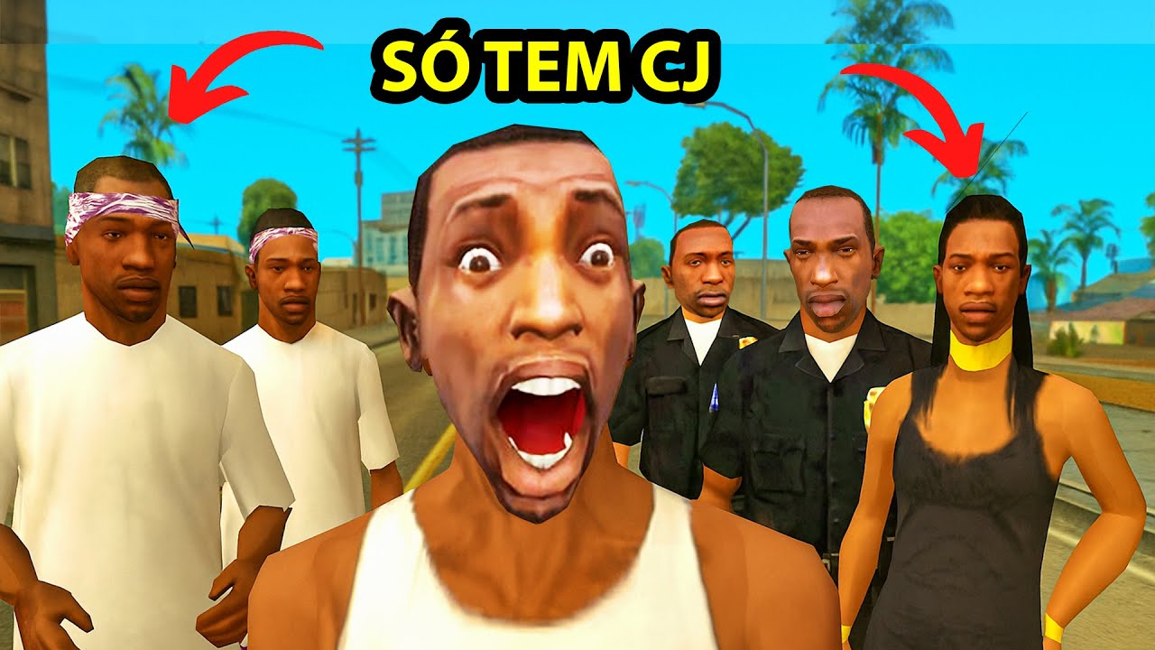 GTA San Andreas, mas TODO MUNDO É O CJ KKKKKKK *bugou o jogo inteiro*