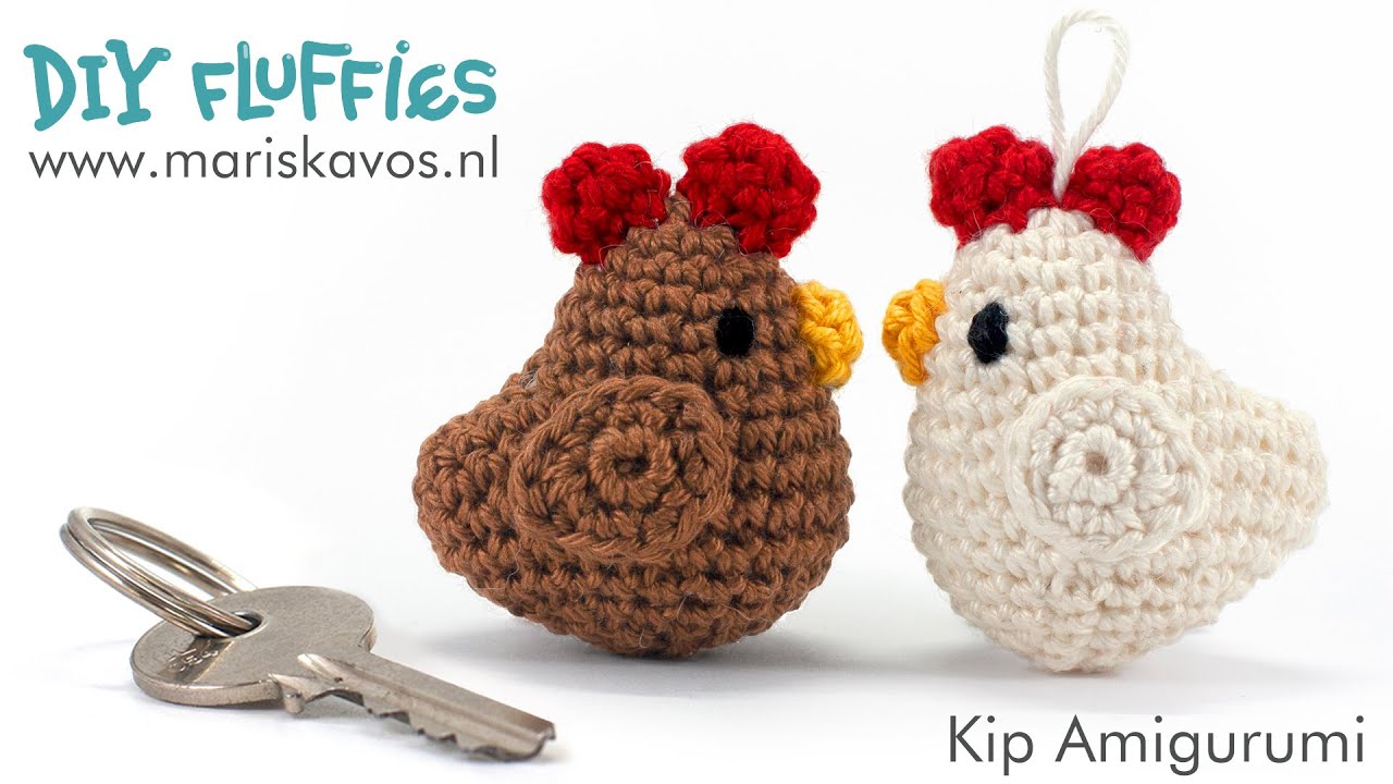 Kip Amigurumi haakpatroon sleutelhanger - Nederlands