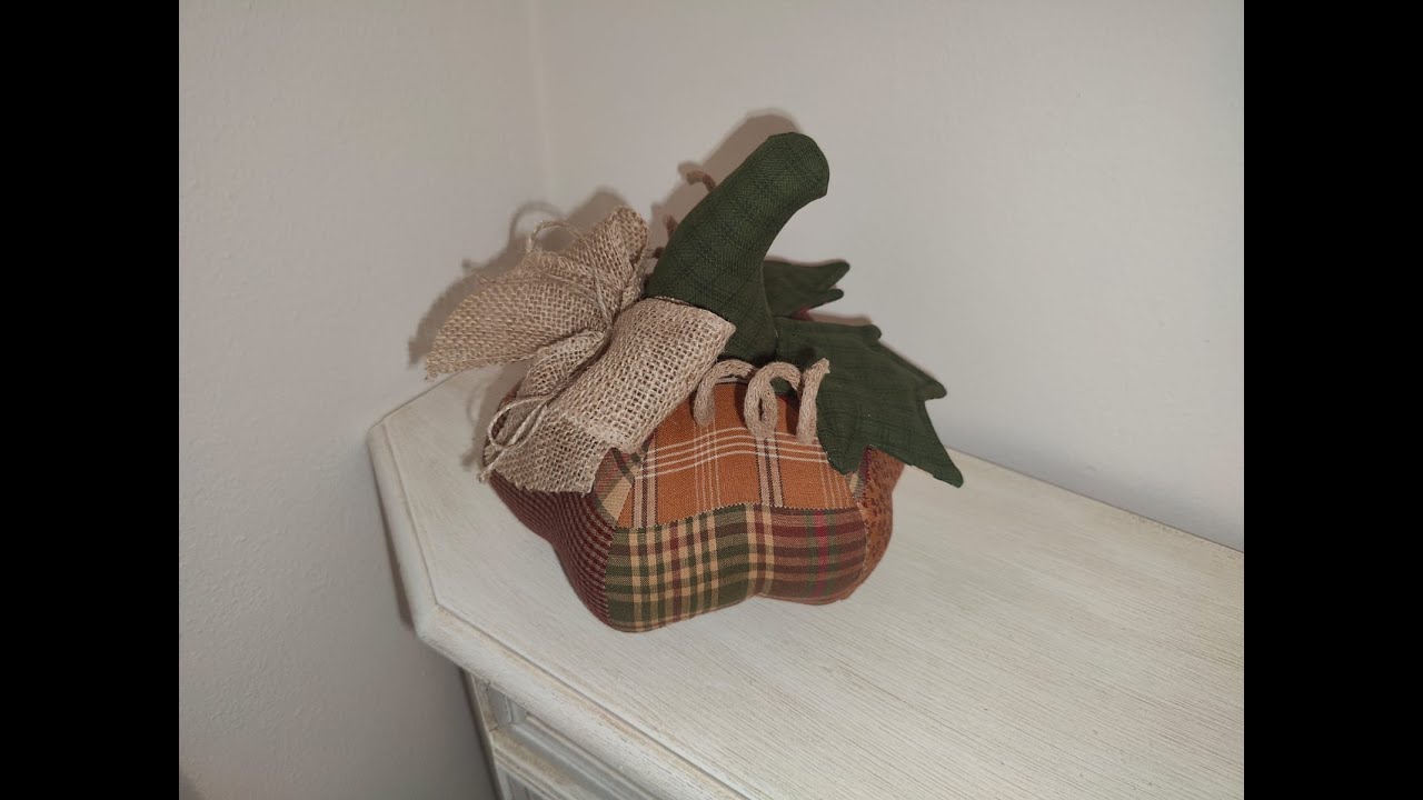 406🎀Zucca con ritagli di stoffa PATCHWORK +cartamodello gratis