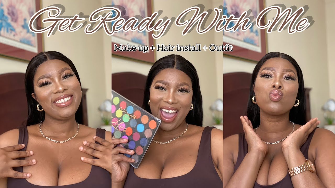 #grwm | MAKEUP +WIG INSTALLATION +OUTFIT |SOUTH AFRICAN YOUTUBER
