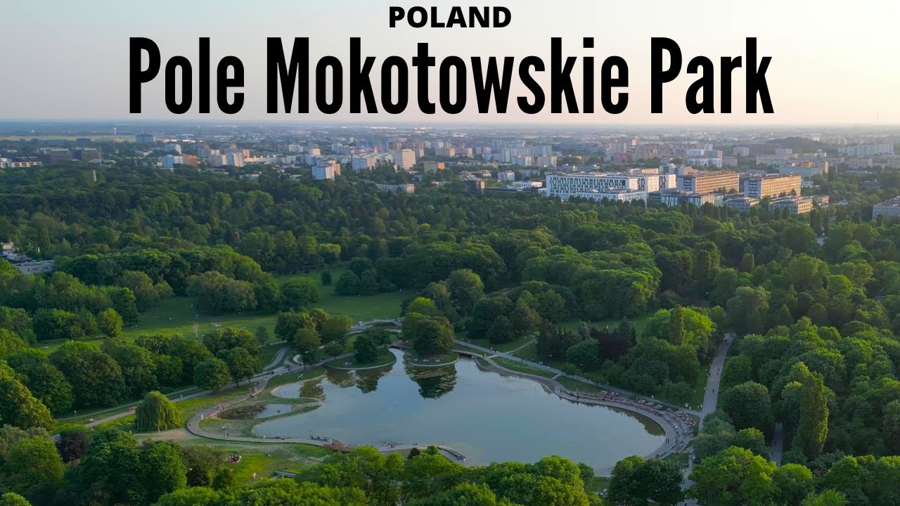 Pole Mokotowskie Park in Warsaw - 4K drone video