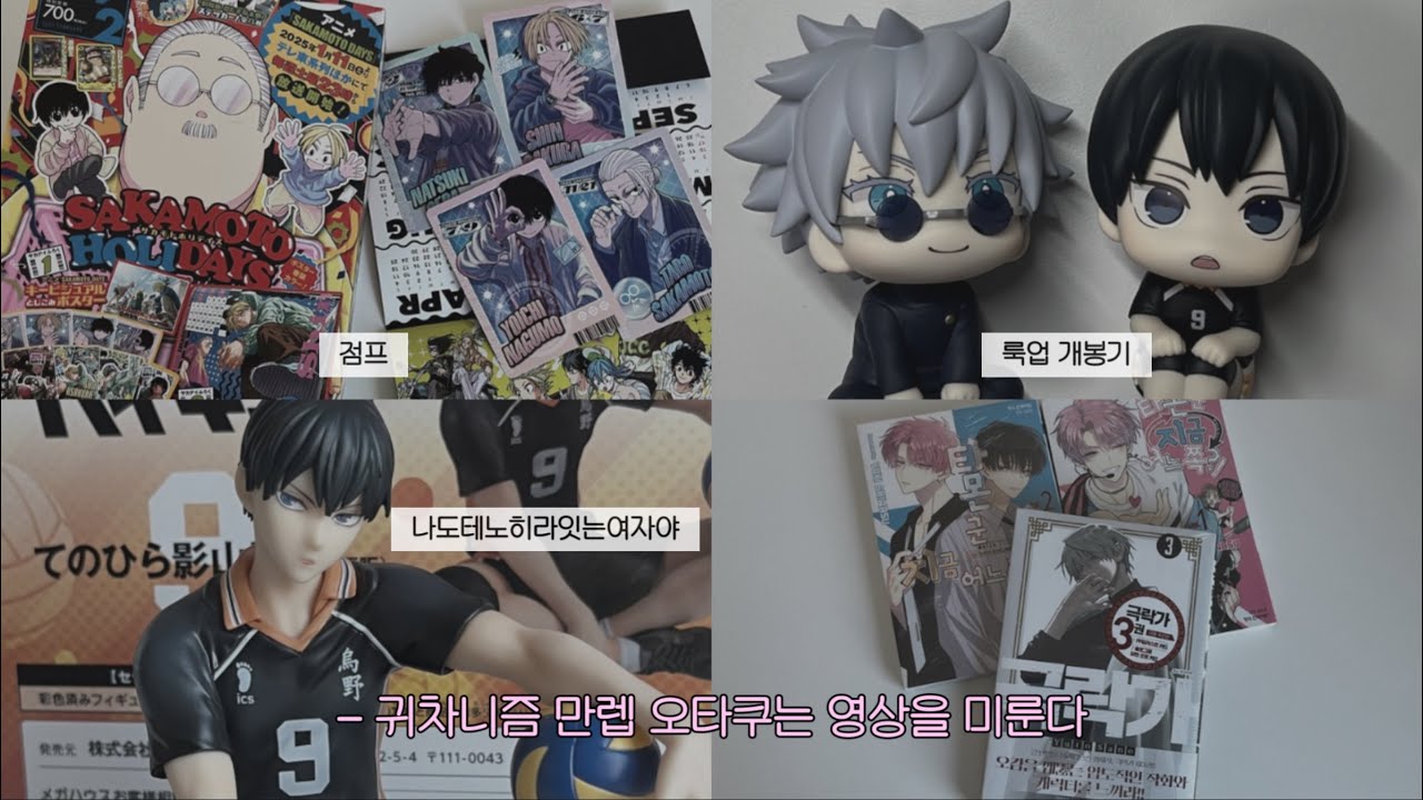 [오타쿠 브이로그] 1년 전 영상을 이제야 편집하다.. • 택배깡 • 만화책 • 하이큐 • 룩업 • 테노히라