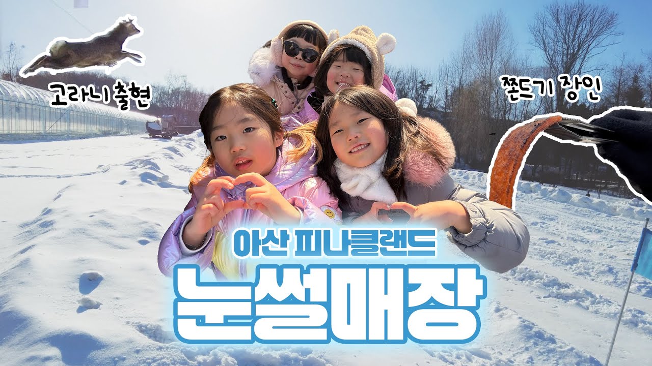 겨울방학은 여기서! 아산 피나클랜드 썰매장 | 고라니 자만추
