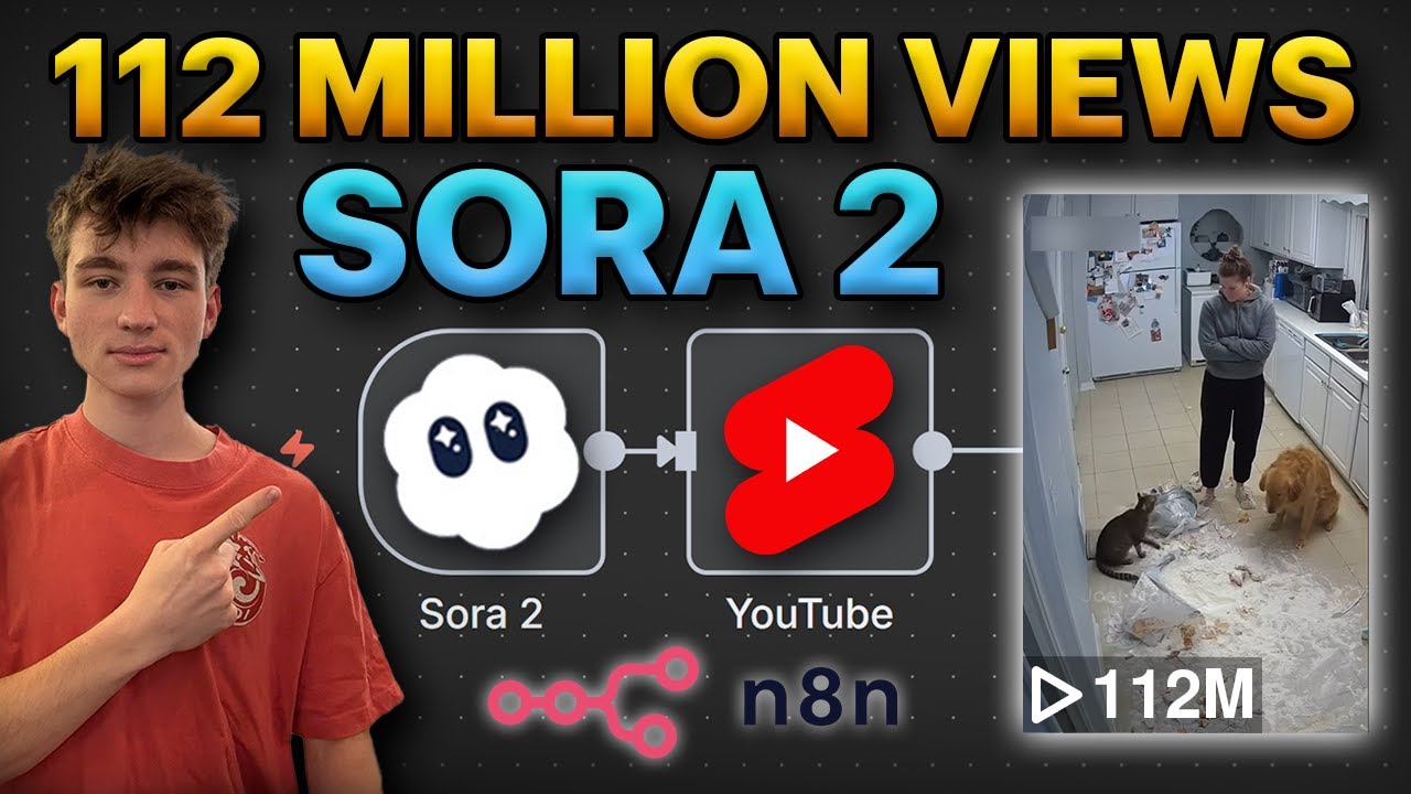 100% автоматизированные короткие видеоролики с домашней камерой Sora 2 в формате n8n (полное руко...