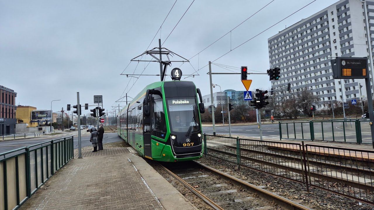 MPK Poznań - Moderus Gamma LF04AC BD #957 - Linia 4 kierunek: Pl.Wielkopolski