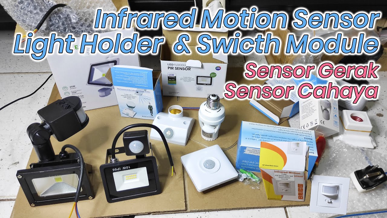 Demo Fitting Lampu PIR Infrared Motion Sensor Light Holder & Swicth Module