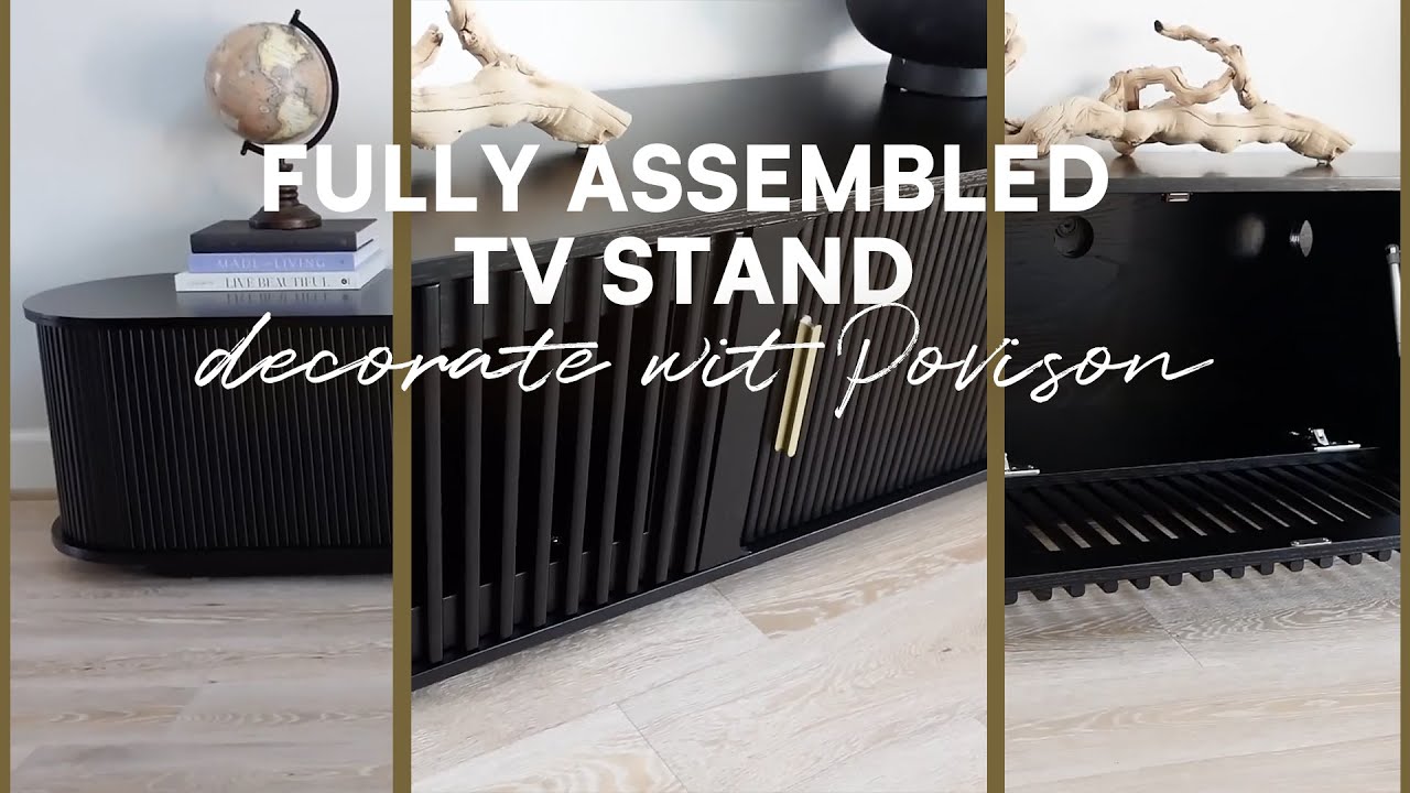 Mid-Century Modern Tambour Door TV Stand