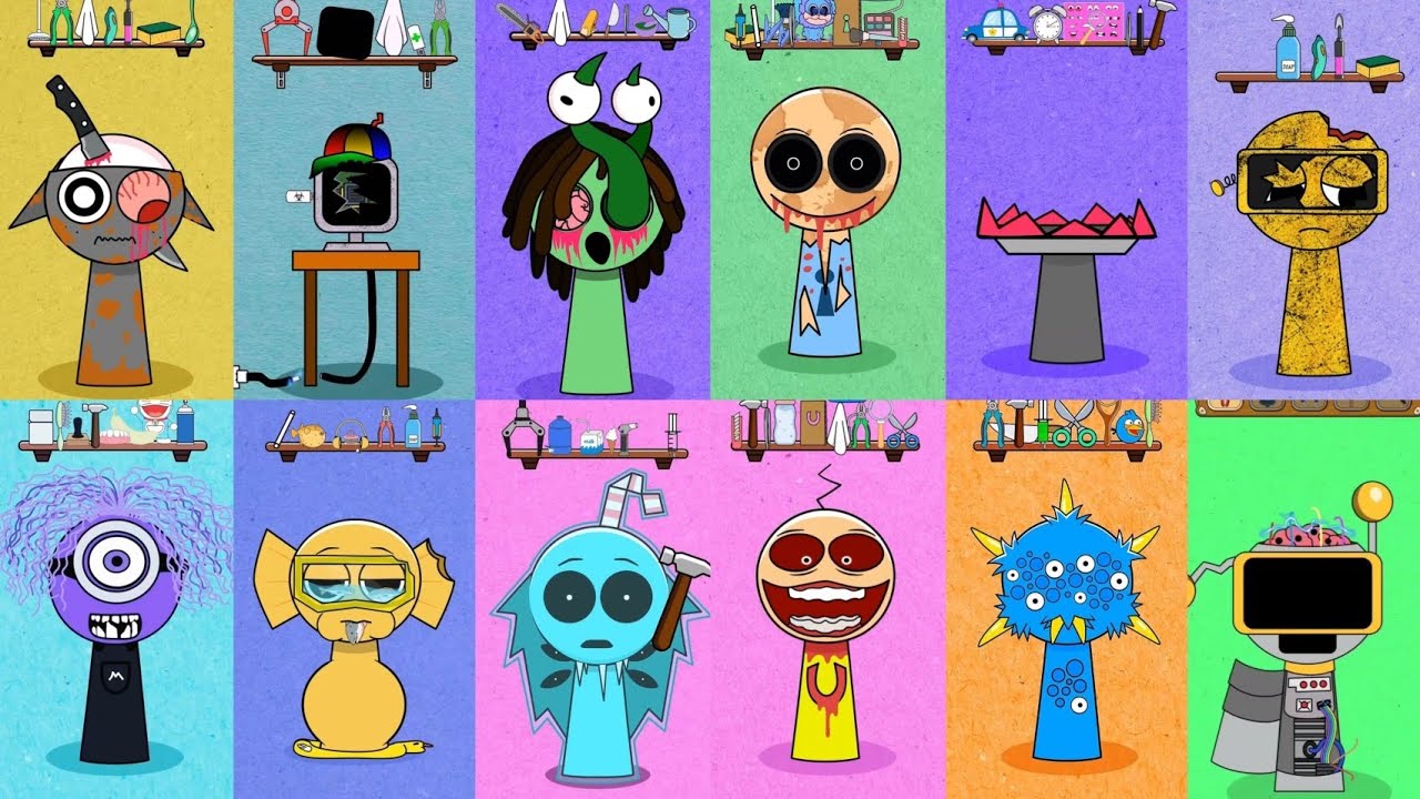 Sprunki Incredibox HELP Tiles cartoon 