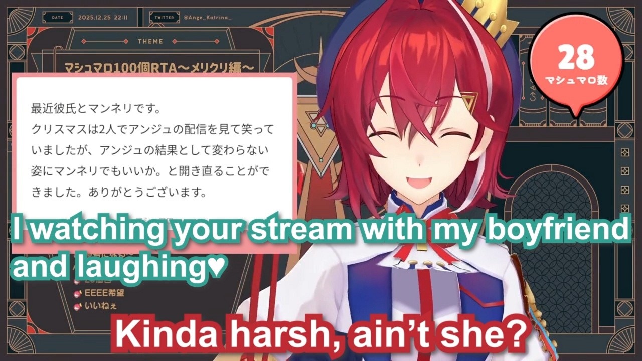 Ange Karina got pissed after eating a marshmallow, but she's wondering【Eng Sub / Nijisanji】
