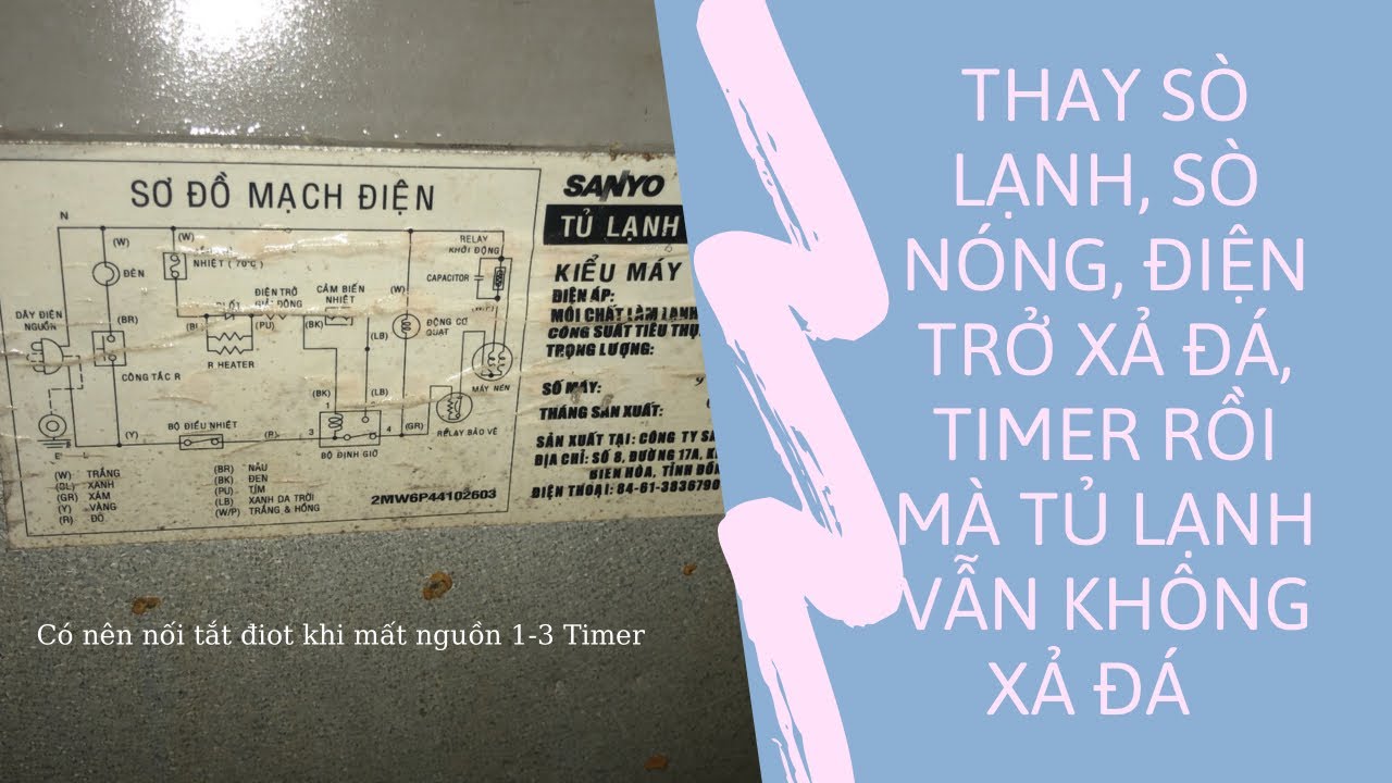 Tủ lạnh Sanyo không đông đá. Hướng dẫn kiểm tra mạch xả đá.