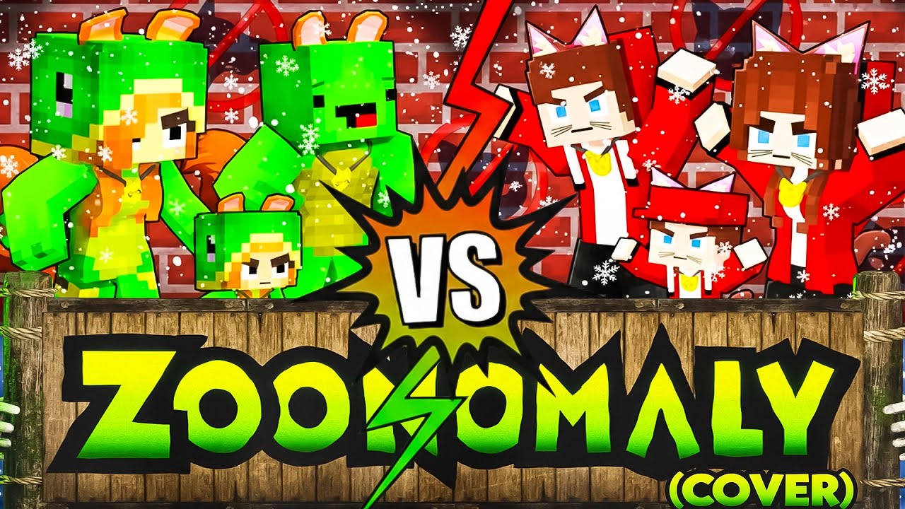 Cat JJ vs. Dog Mikey in Maizen Minecraft | Zoonomaly Theme Song (COVER)