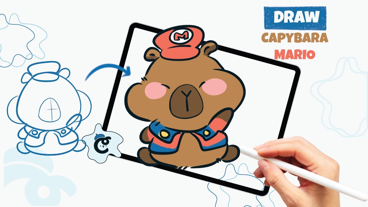 How To Draw a MARIO CAPYBARA (Step-by-step)