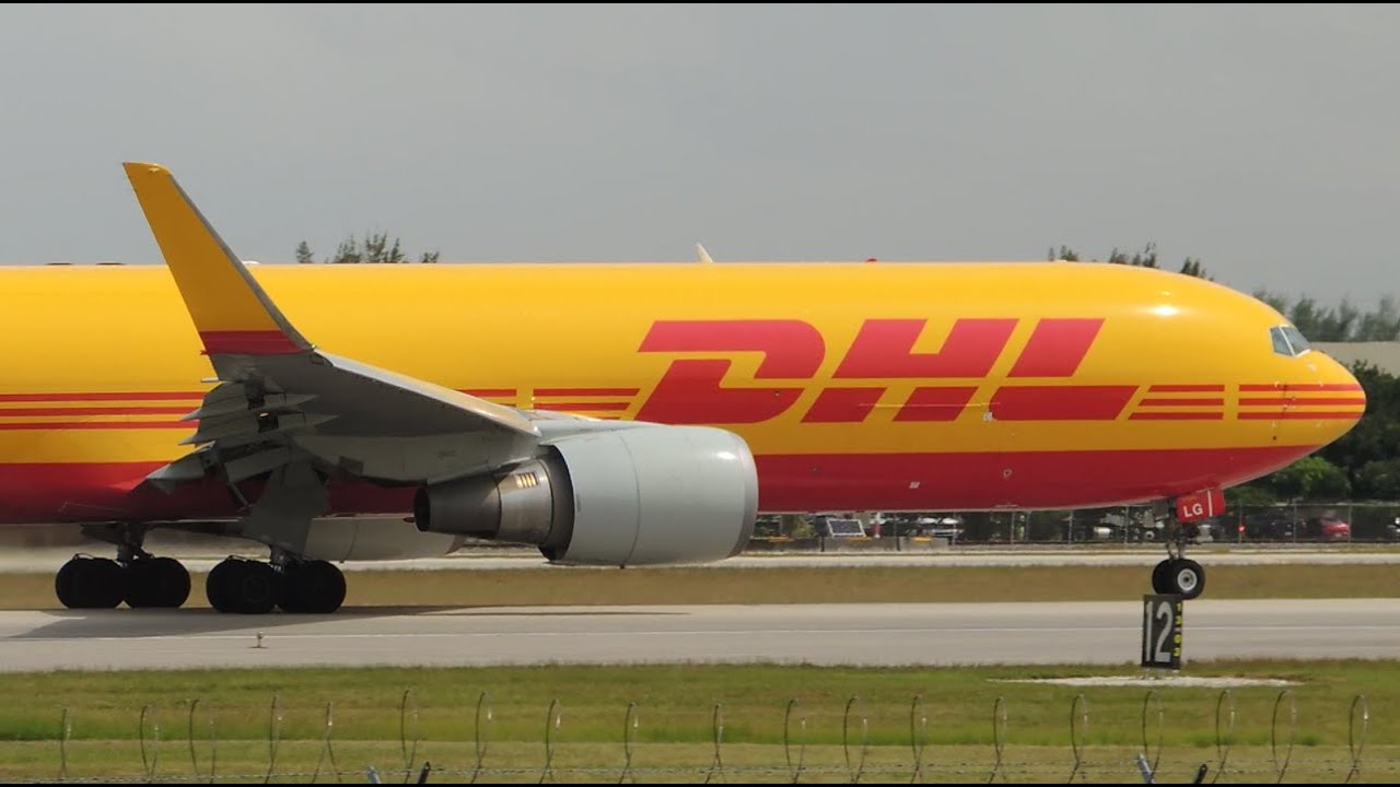 DHL Air Boeing 767-300F [G-DHLG] takeoff from MIA