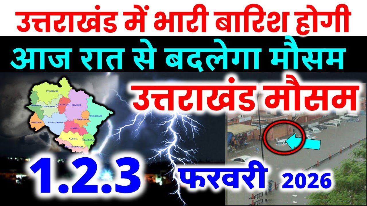 Uttarakhand Today Weather Forecast उत्तराखंड में बारिश stock 26 JANUARY 2026 weather 26 जनवरी 2026