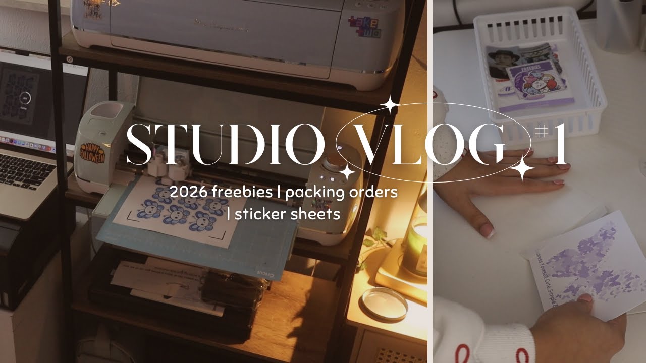 Studio Vlog #1 | 2026 freebies | packing orders | sticker sheets