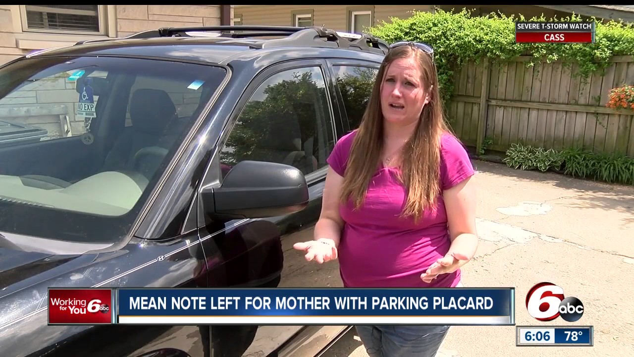 Woman in handicapped spot finds insulting note
