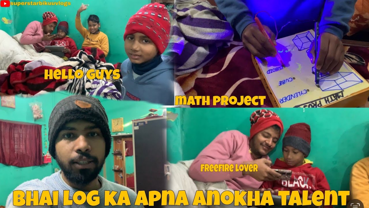 Bhai log ka apna anokha talent 🤩|freefire lover|math project|vlogs 36|