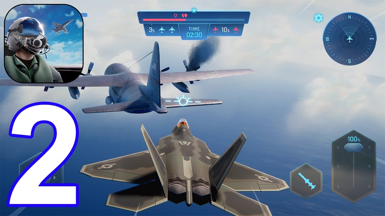 Sky Warriors: Airplane Combat - Gameplay Walkthrough Part 2 Skirmish (Android,iOS)