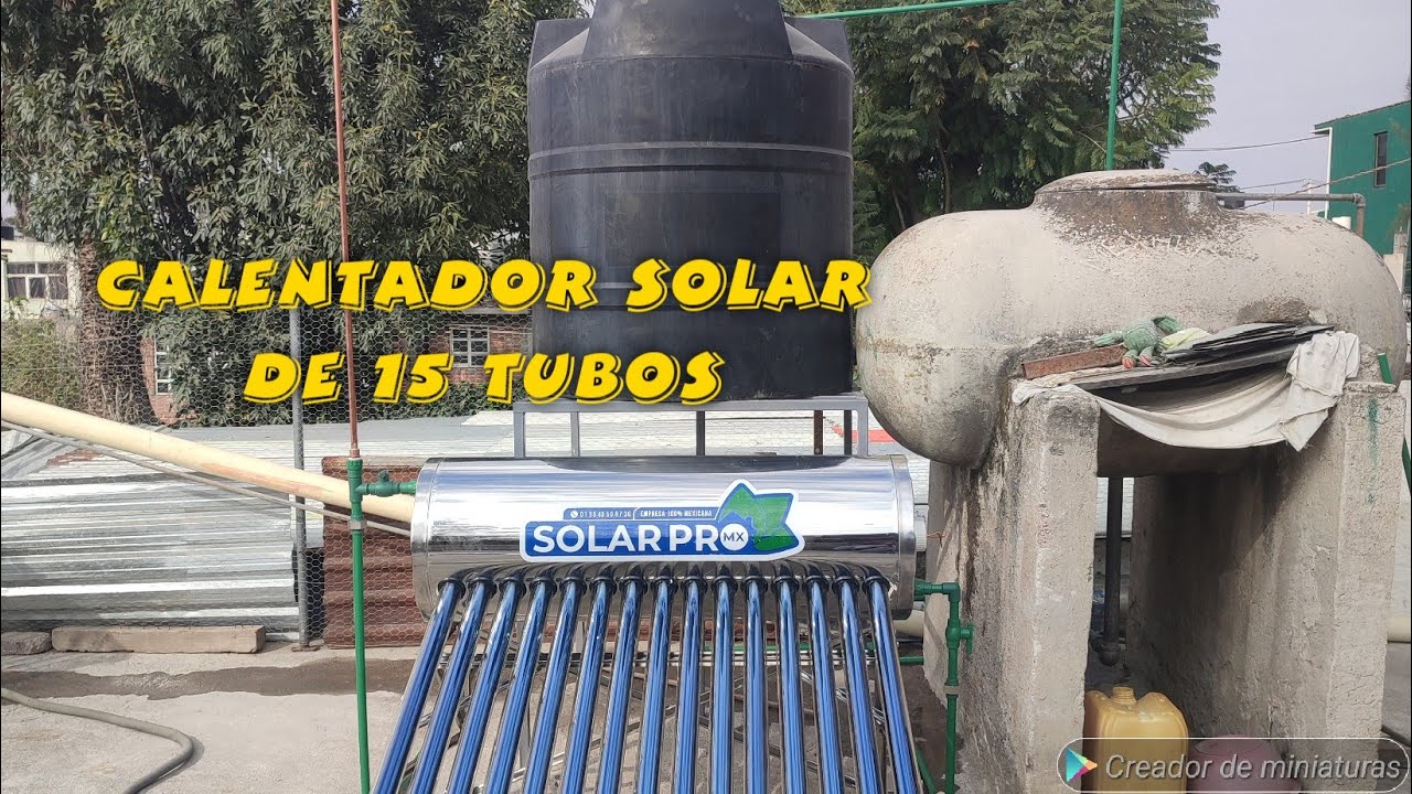 instalación de calentador solar de 15 tubos