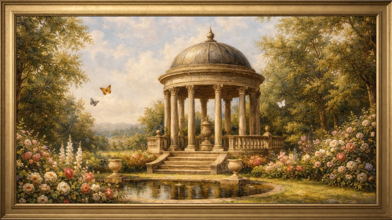 Romantic English Garden TV Frame Art: 3 Hours of Summer Flowers & Butterflies | Cozy Oil Painting