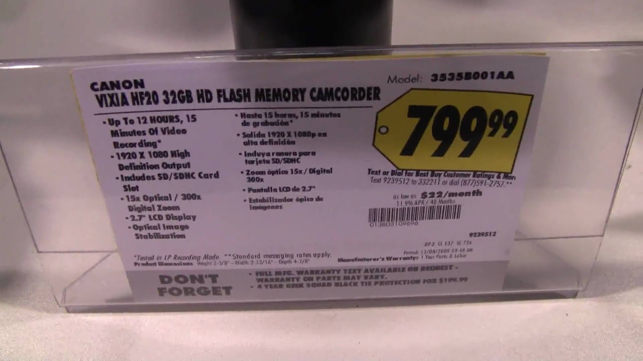 Canon Vixia HF20 camcorder test