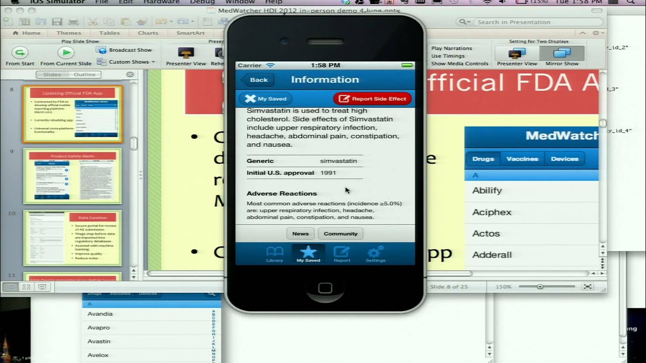 MedWatcher [Boston Children's Hospital/Epidemico] App Demo