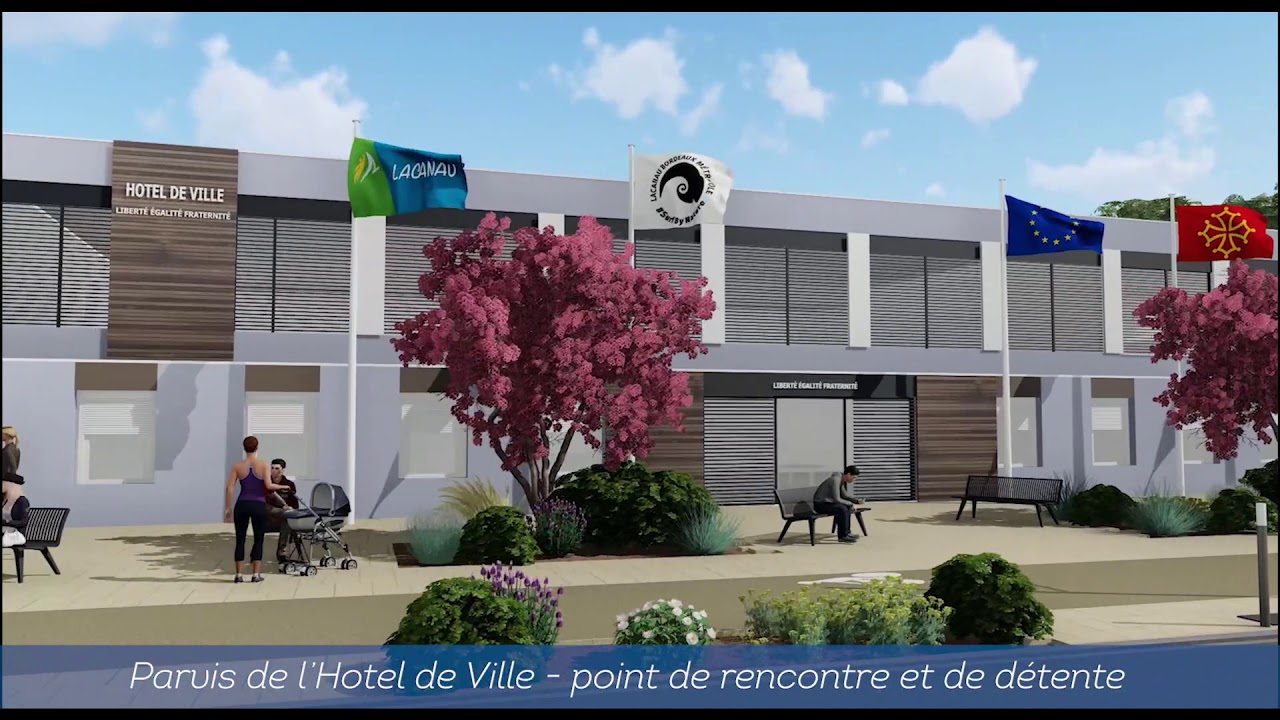 Cœur de ville et liaison douce à Lacanau Ville