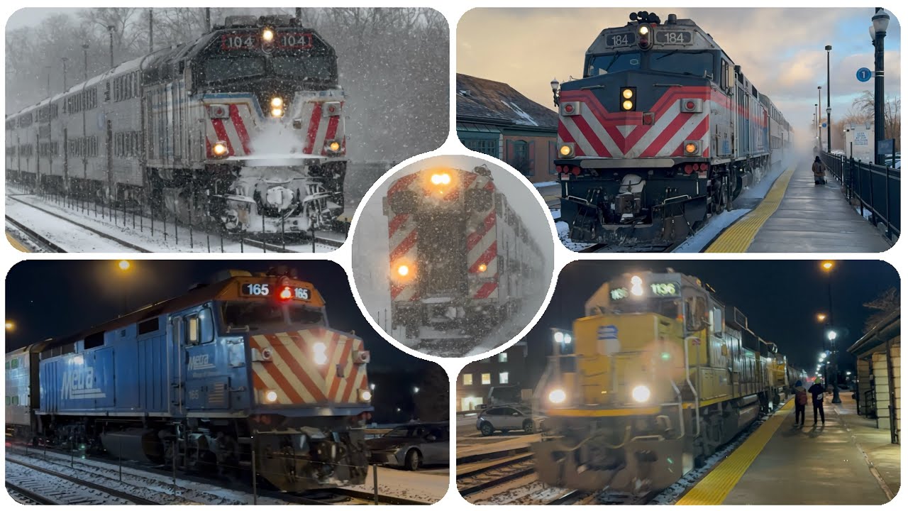 Barrington Railfanning Snowy Metra Rush Hour! (1/30/26) Ft. Snow Shots, METX 104, UP Local!