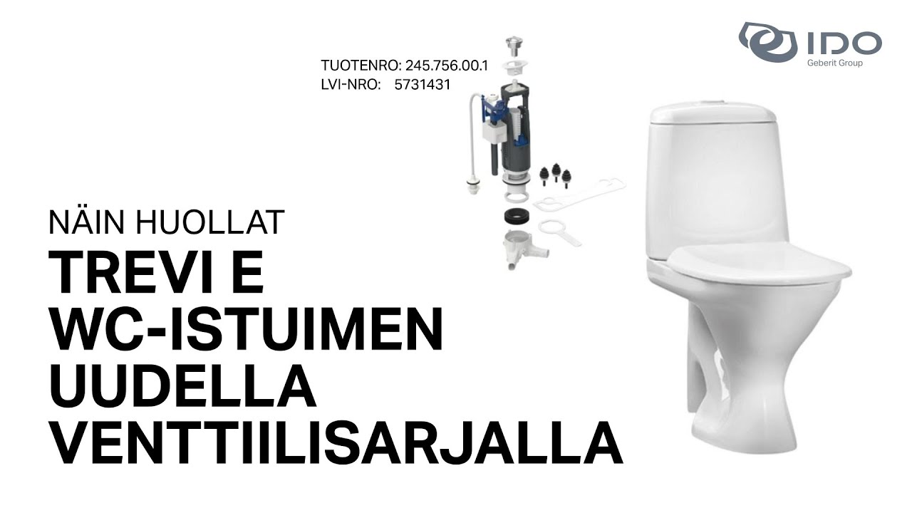 Ido Trevi E -WC-istuimen huolto uudella venttiilisarjalla