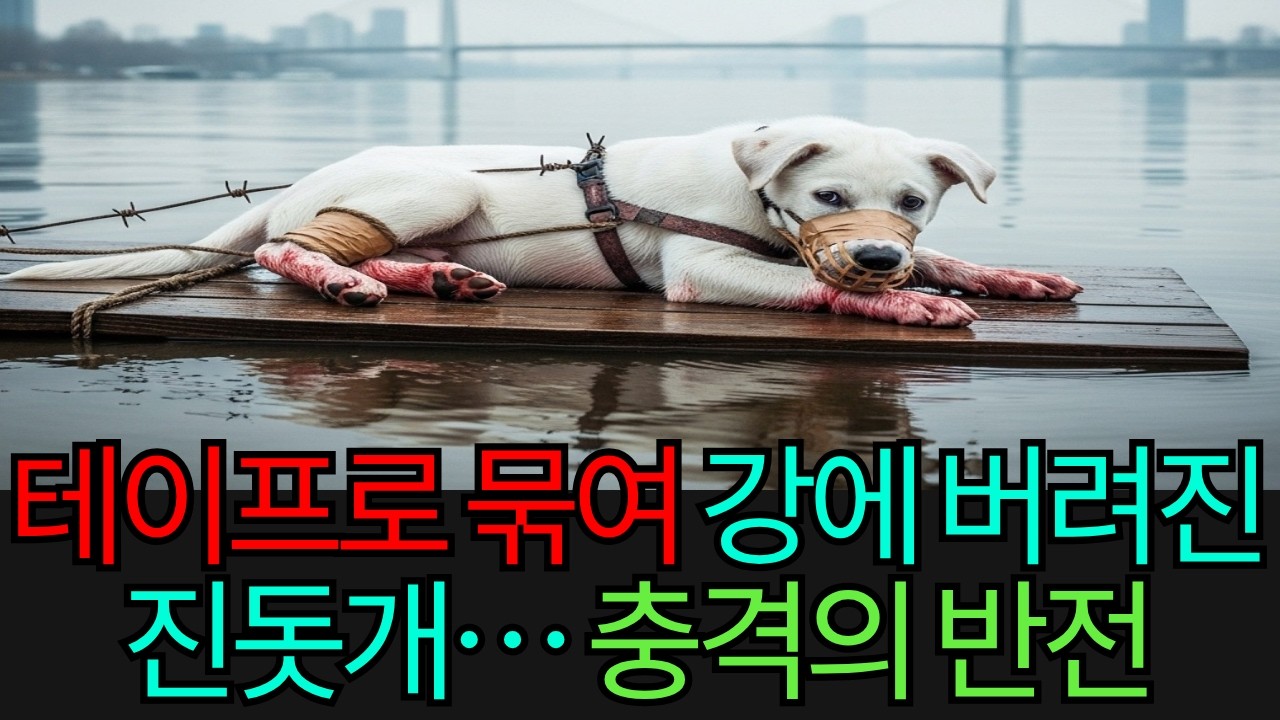강에 테이프로 묶여 버려진 진돗개… 그 뒤 밝혀진 반전이 모두를 충격에 빠뜨렸다.