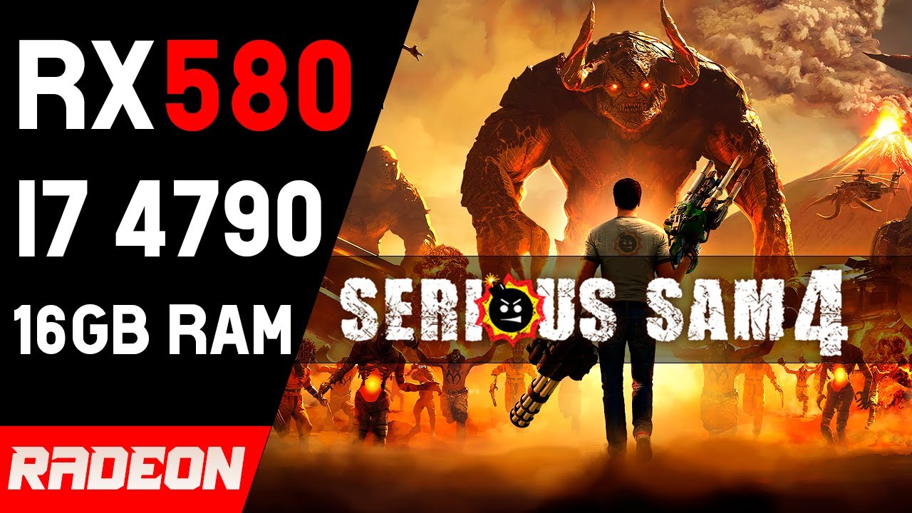 Serious Sam 4 na RX 580 8 GB Teste de FPS - Core i7 4790 + 16 GB RAM