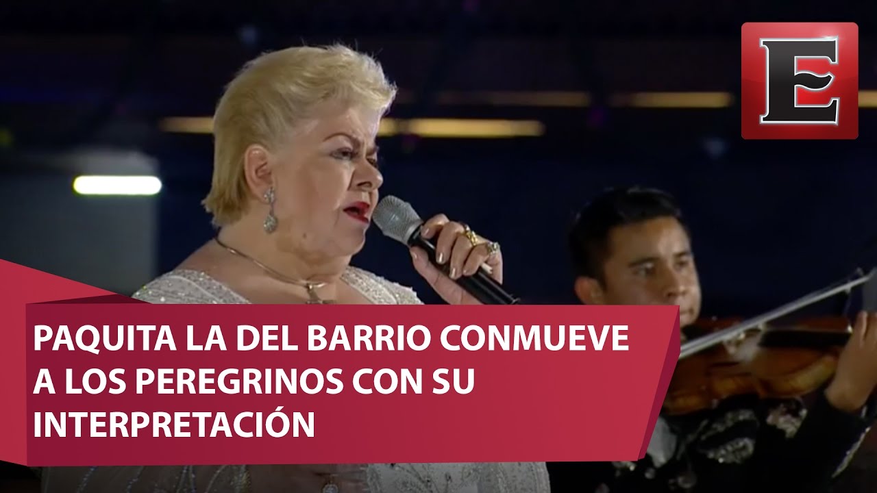 Con lágrimas en los ojos Paquita la del Barrio le canta a la Virgen