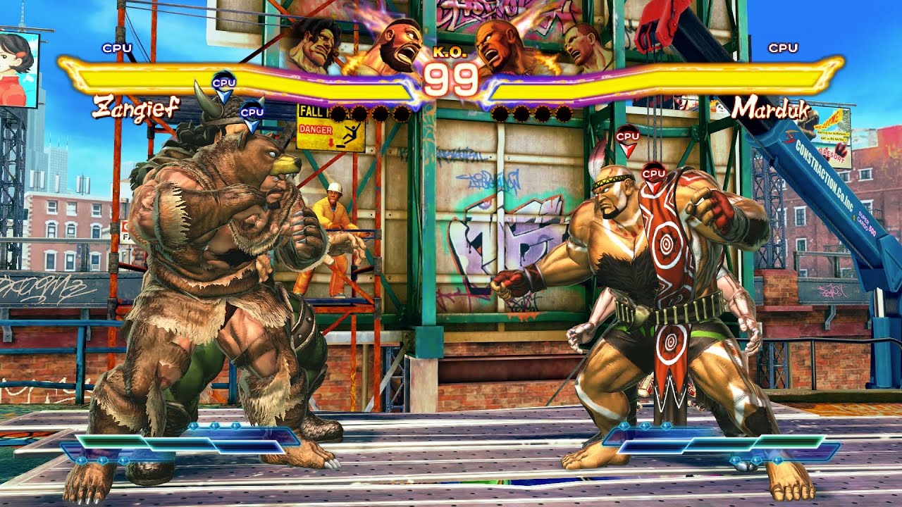 Zangief & Hugo vs Marduk & Cole! Astounding CPU Showdown!