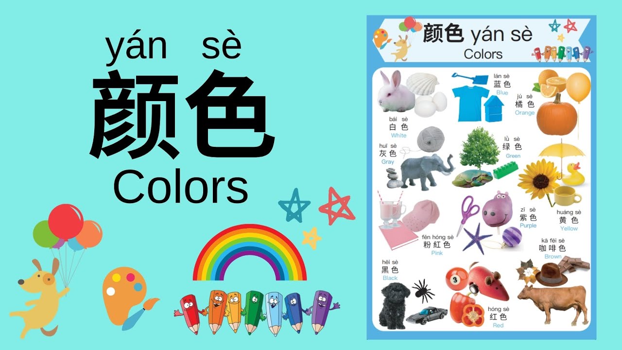 Learn Different Colors in Mandarin Chinese for Toddlers, Kids & Beginners | 颜色