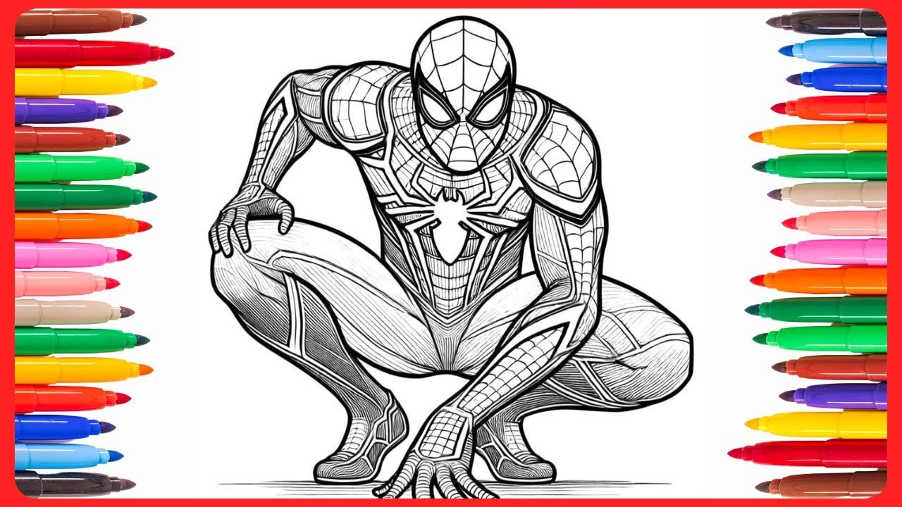 Coloriage Spiderman 🕸️ | Apprends à Colorier ton Super-Héros Préféré !