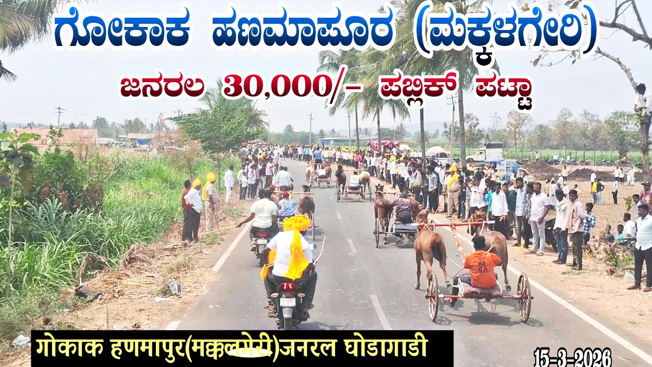 ಗೋಕಾಕ ಹಣಮಾಪೂರ (ಮಕ್ಕಳಗೇರಿ)ಜನರಲ 30,000/- ಪಬ್ಲಿಕ್ ಪಟ್ಟಾ|गोकाक हणमापुर(मक्कलगेरी)जनरल घोडागाडी 15-3-2025