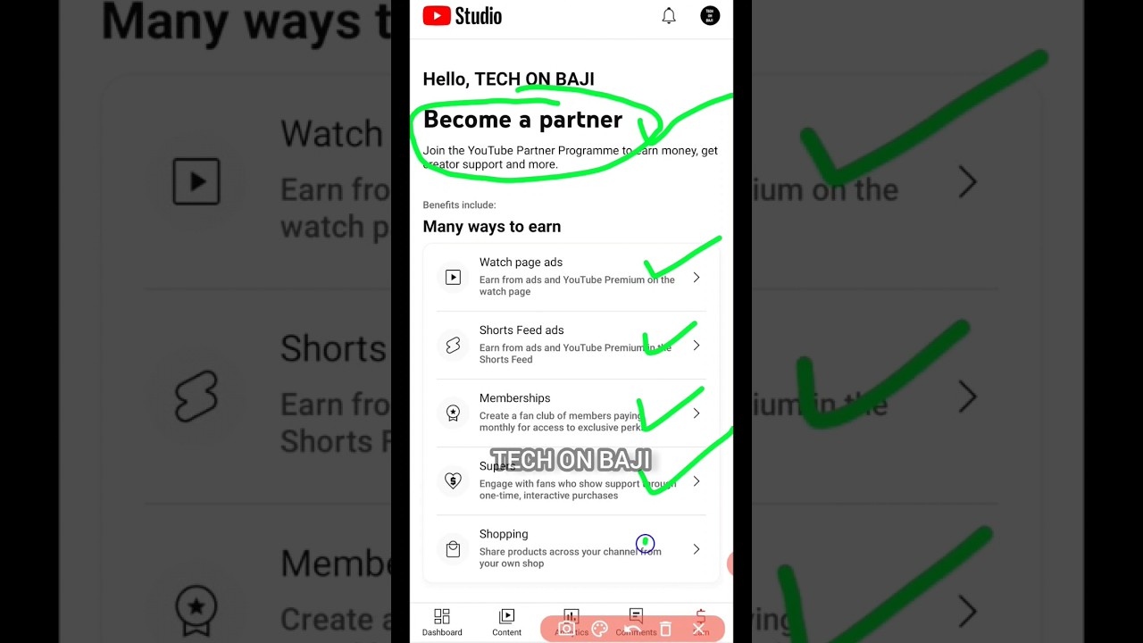 yt become partner | youtube studio setup | #shorts #shortsfeed #viral #newuplode