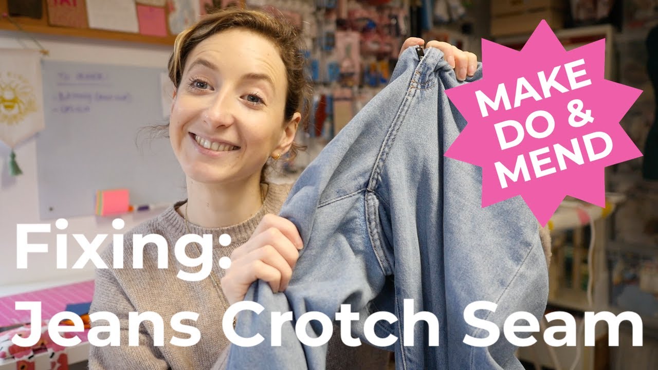 Fixing Jeans Crotch Seam | Repairing Holes in Crotch Seam | Make Do & Mend | SEW JESSALLI